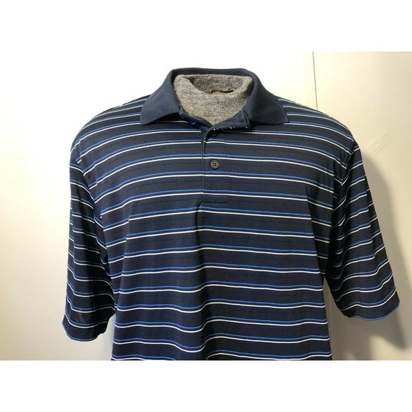 Walter Hagen Golf Polo Shirt Blue Striped - Picture 2 of 6